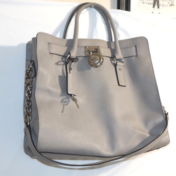 MICHAEL MICHAEL KORS Hamilton Saffiano Leather Large Tote grey - Picture 7 of 15
